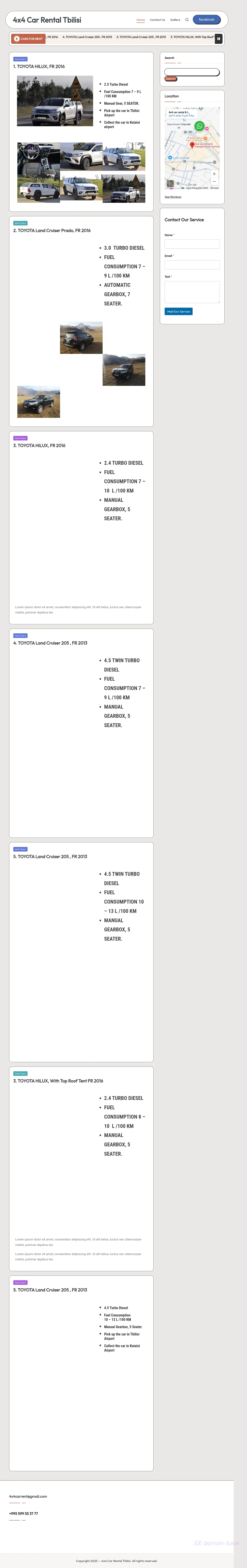 Screenshot of the site 4x4carrental.ge