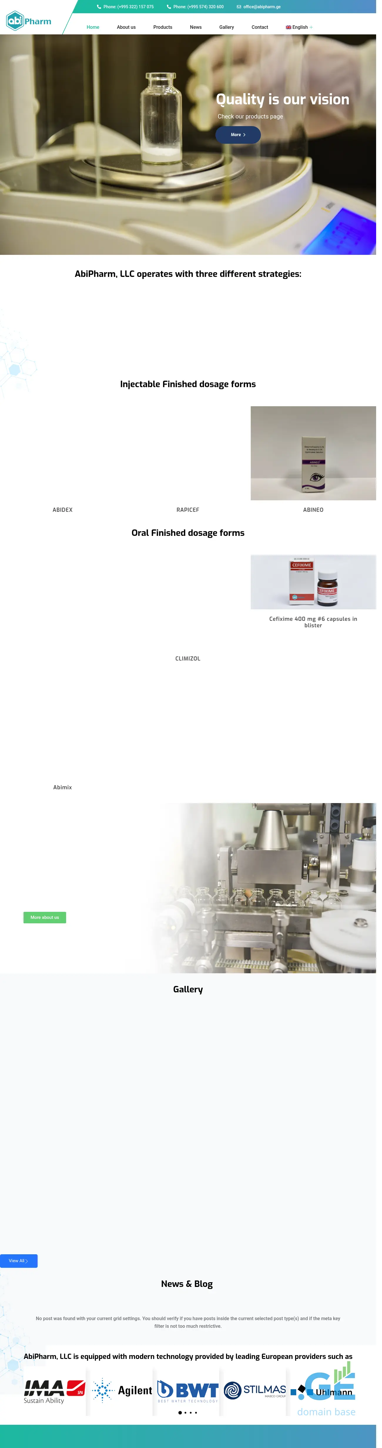 Screenshot of the site abipharm.ge