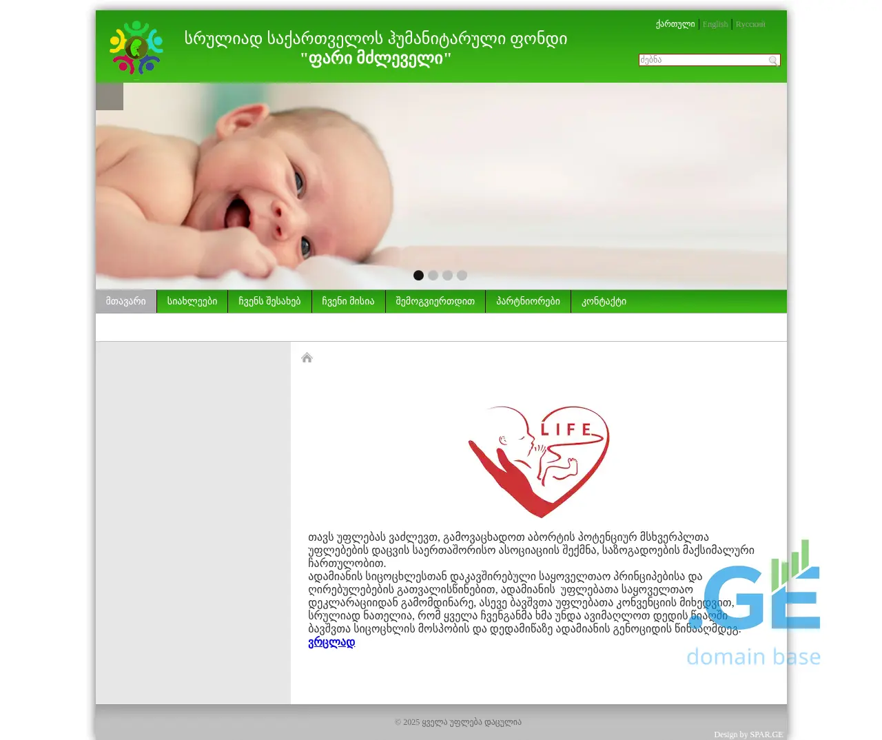 Screenshot of the site abort.org.ge