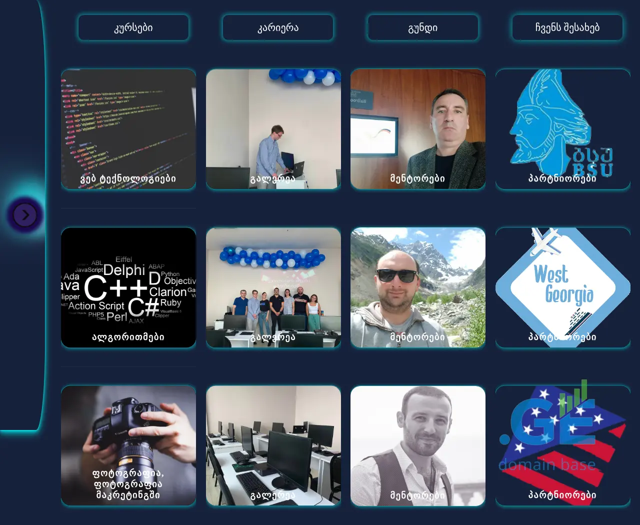 Screenshot of the site academy.edu.ge
