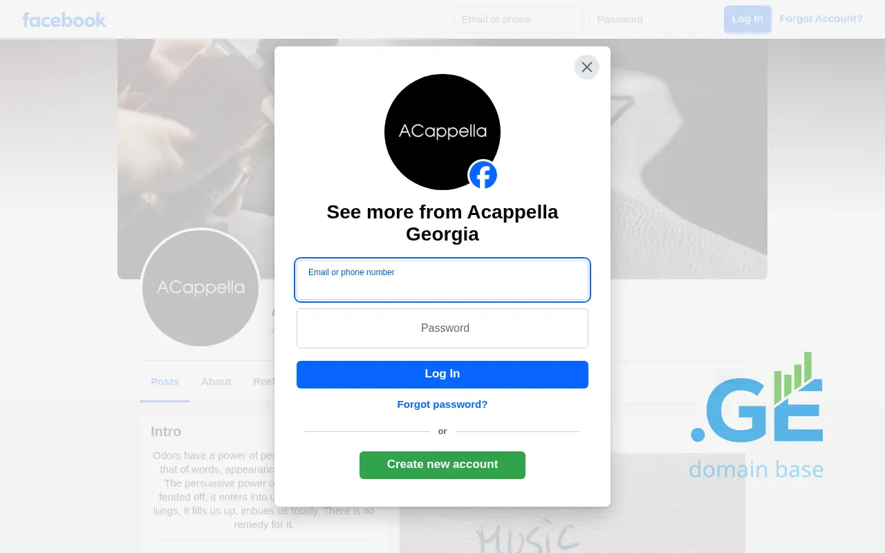 Screenshot of the site acap.ge