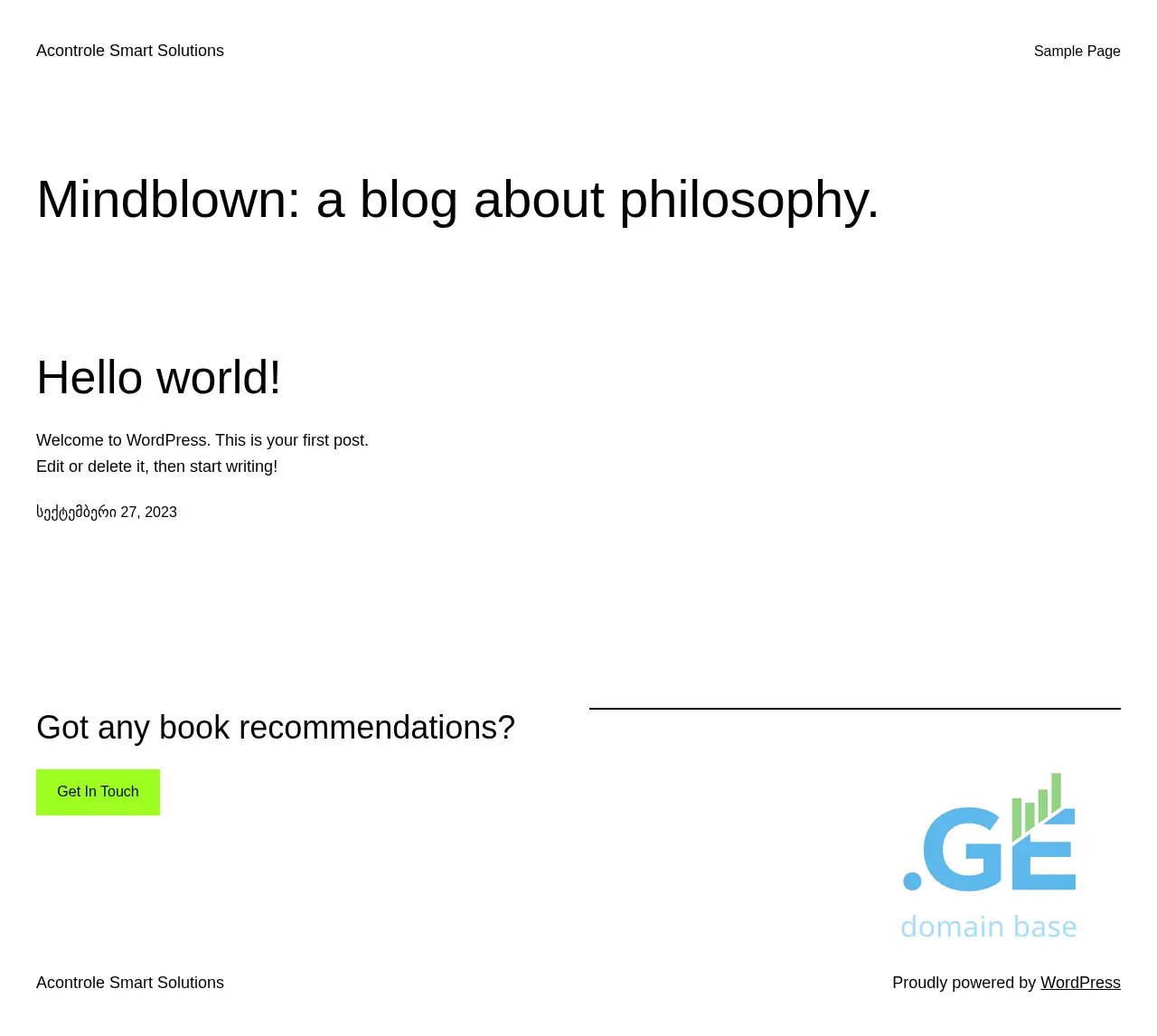 Screenshot of the site acontrole.ge