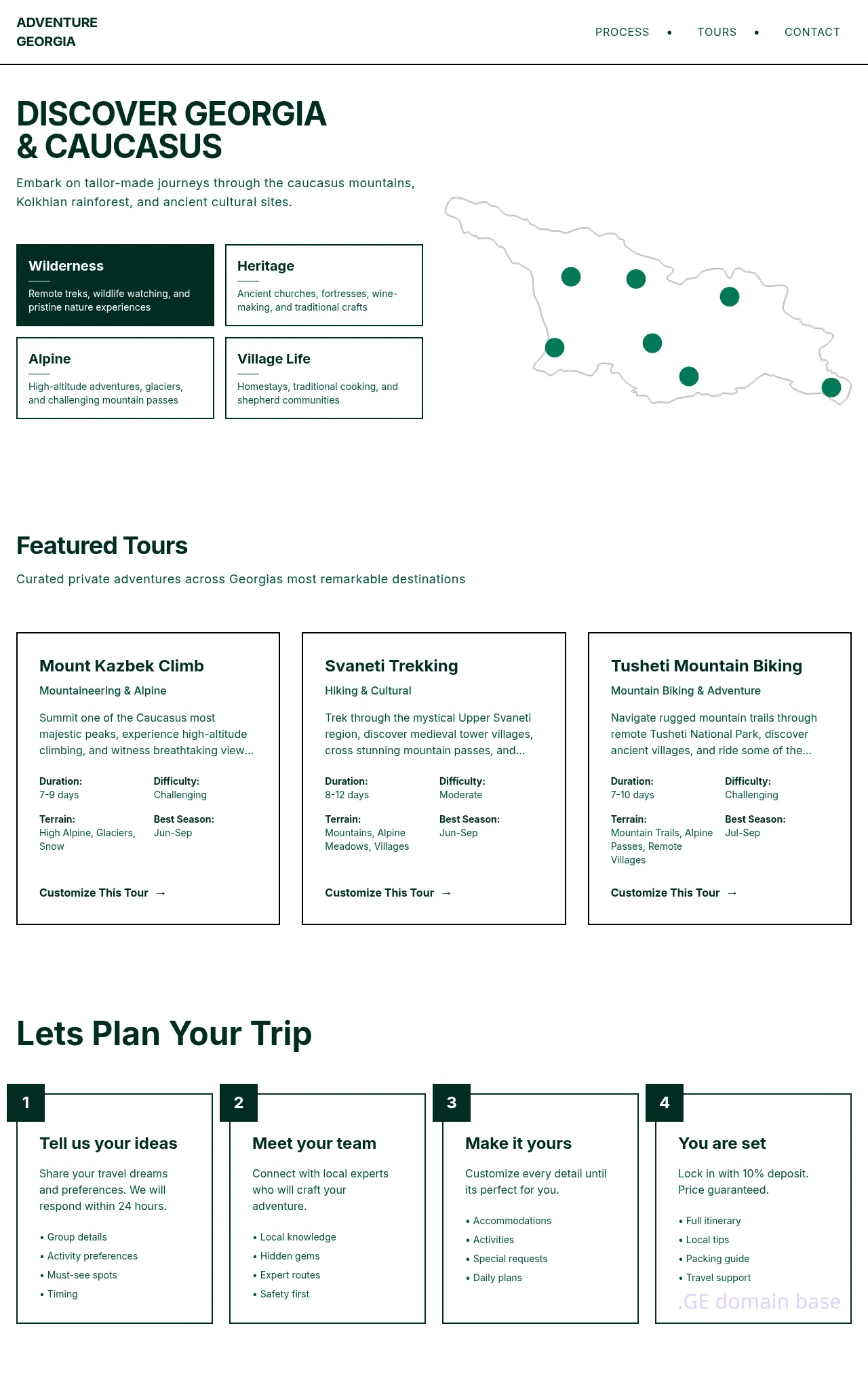 Screenshot of the site adventure.ge