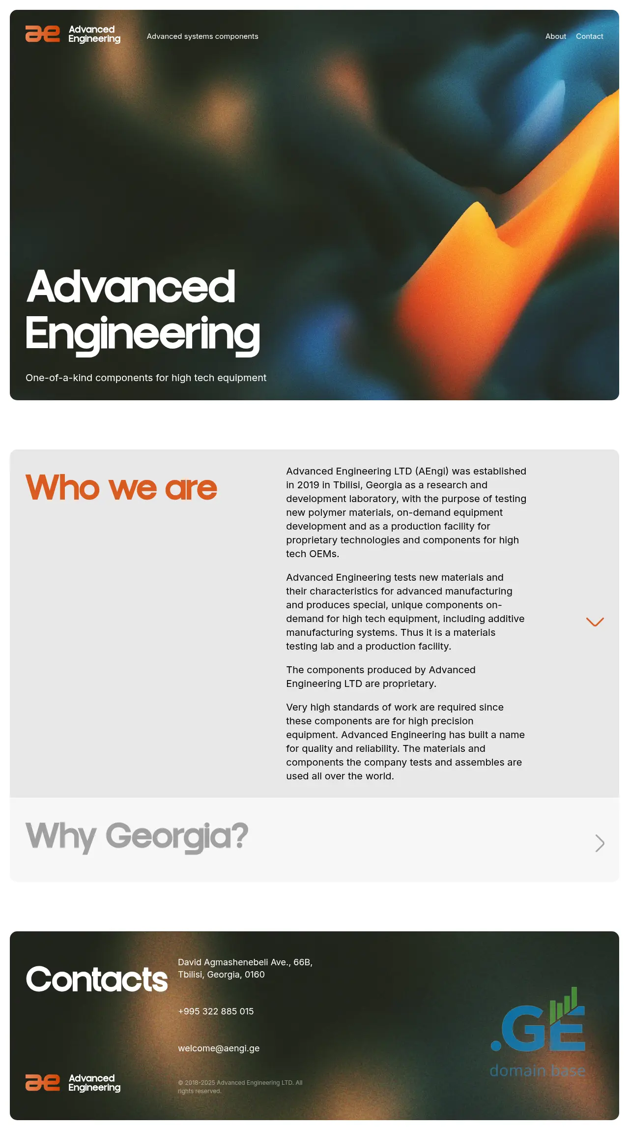 Screenshot of the site aengi.ge