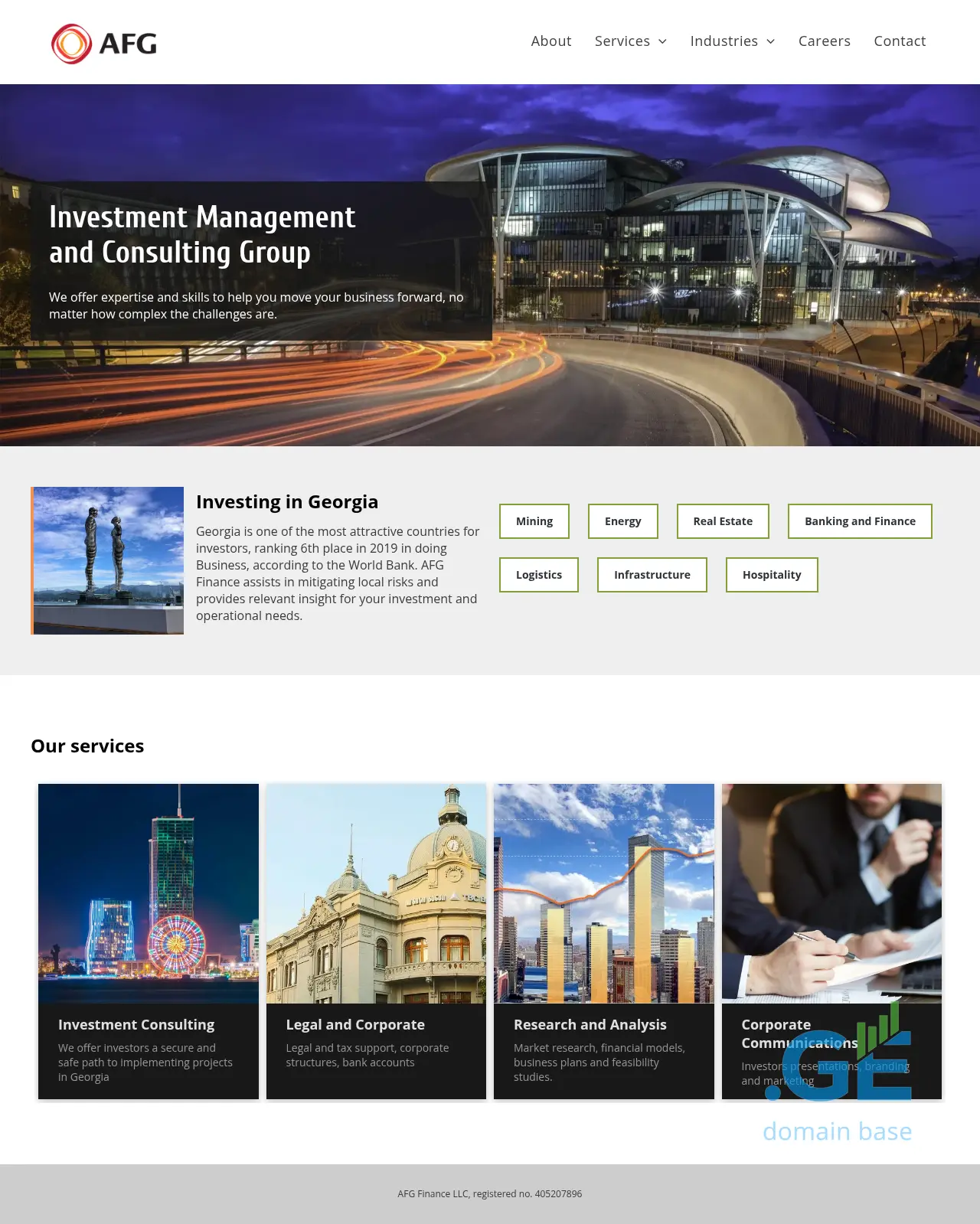 Screenshot of the site afg.ge