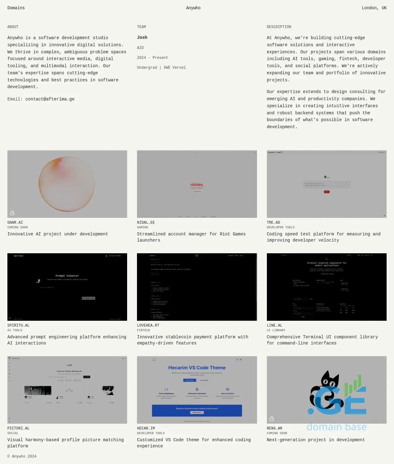 Screenshot of the site afterima.ge