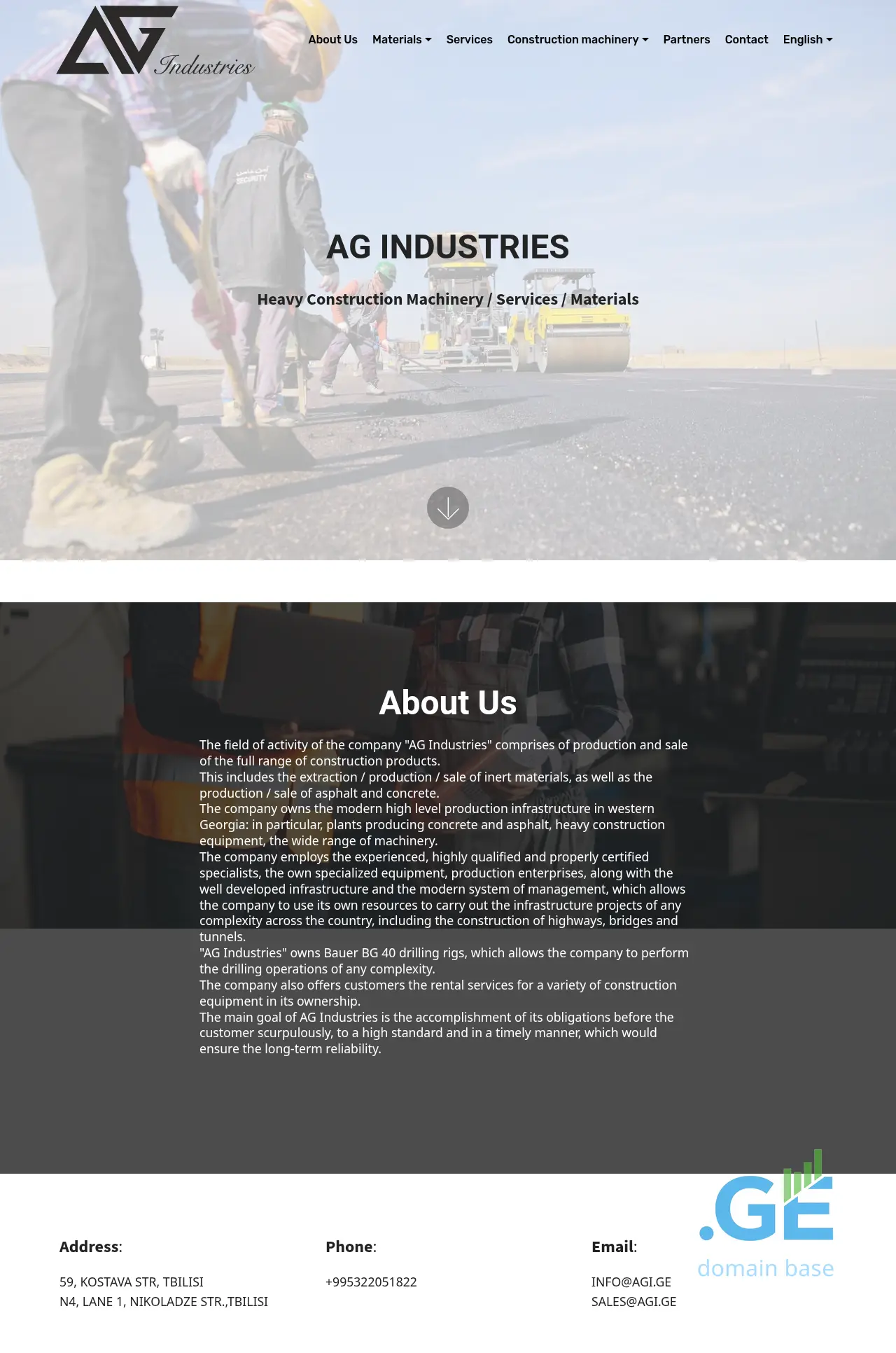 Screenshot of the site agi.ge