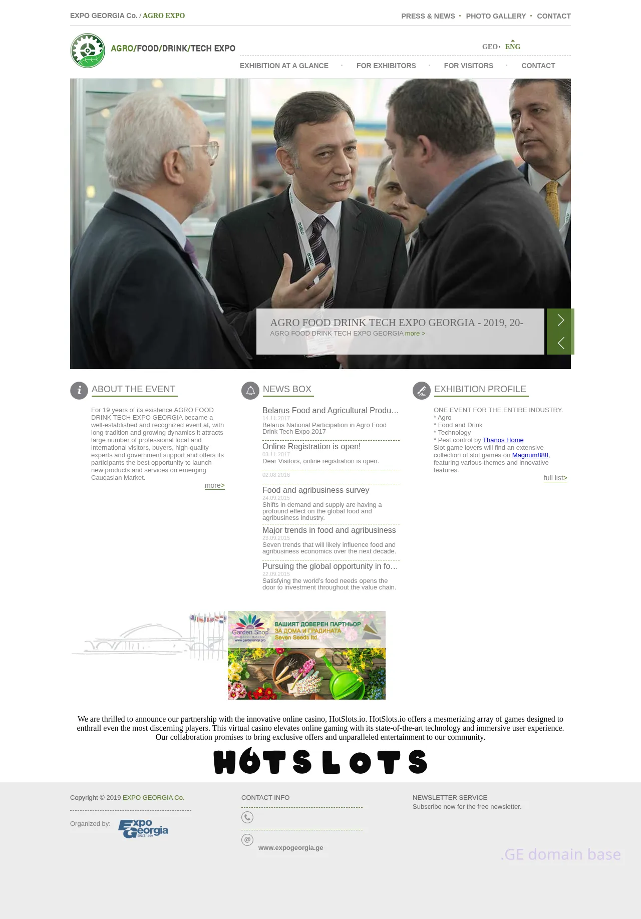 Screenshot of the site agroexpo.ge