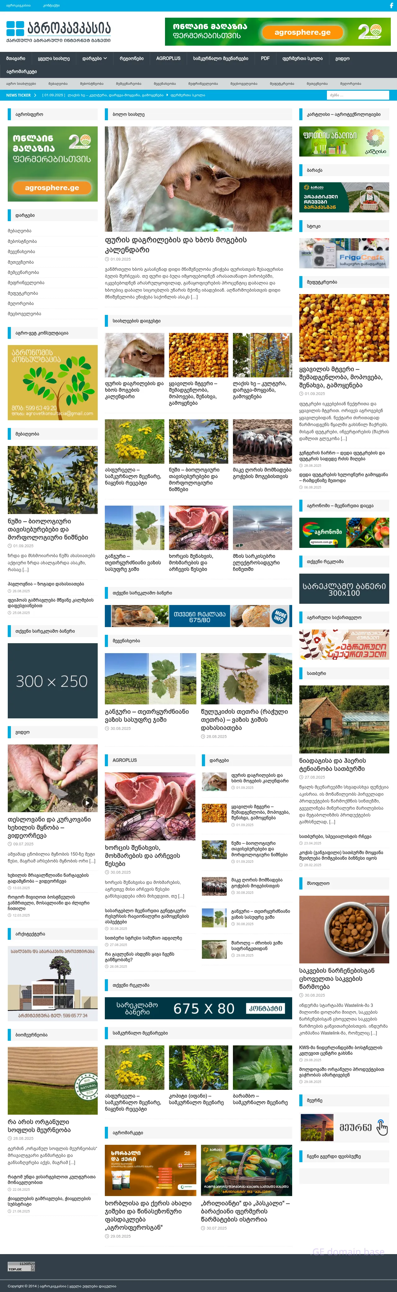 Screenshot of the site agrokavkaz.ge