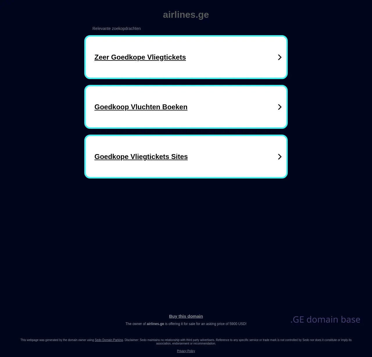 Screenshot of the site airlines.ge