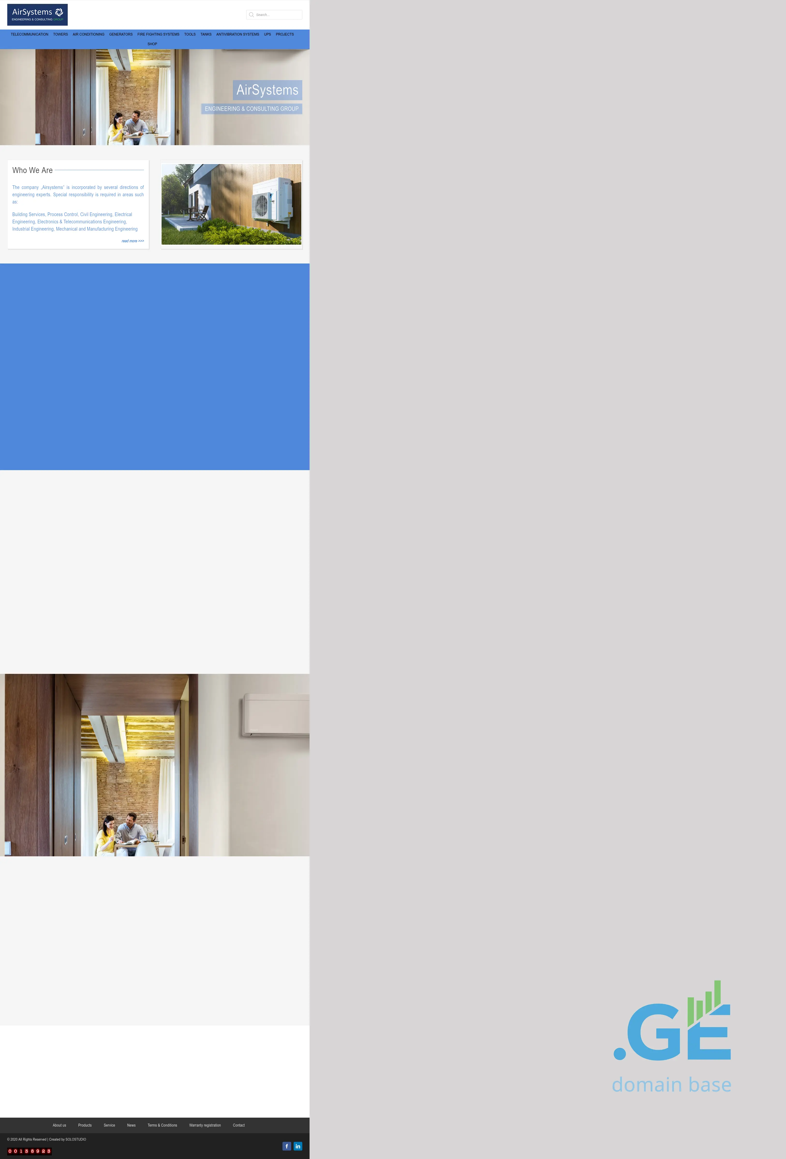 Screenshot of the site airsystems.ge
