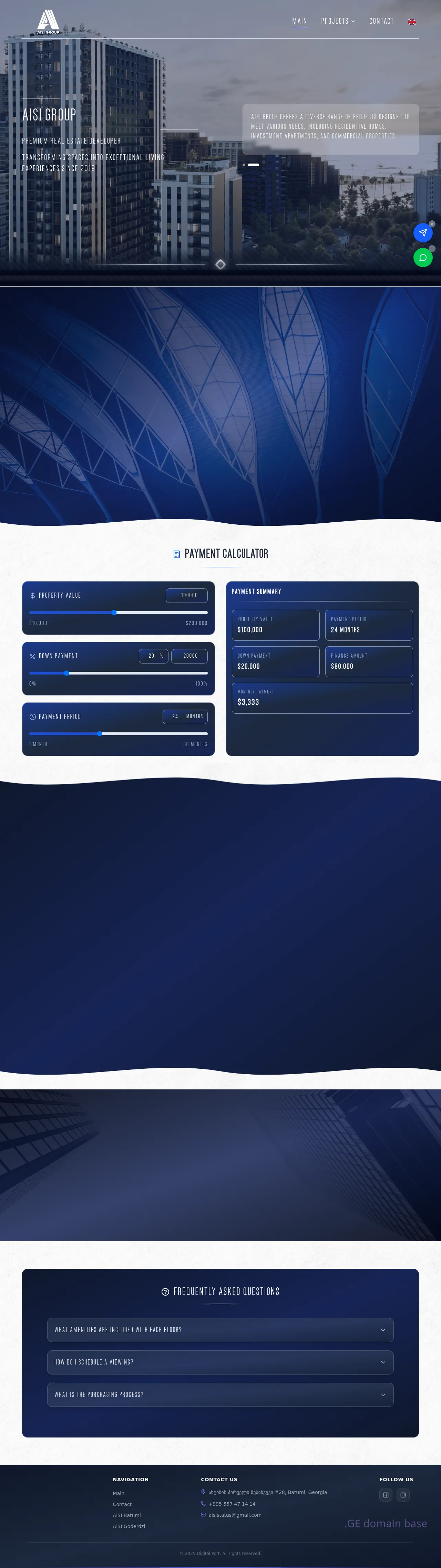 Screenshot of the site aisigroup.ge