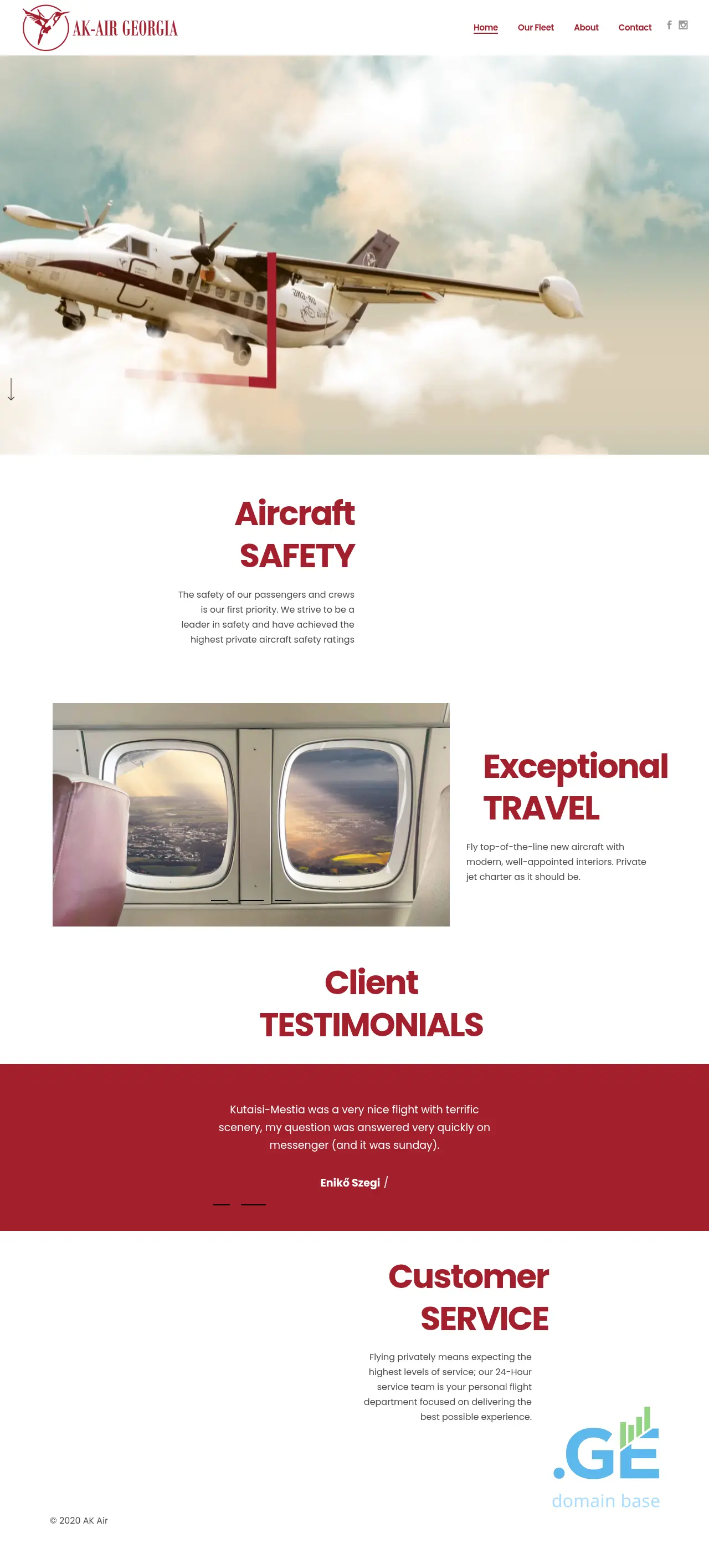Screenshot of the site akair.ge