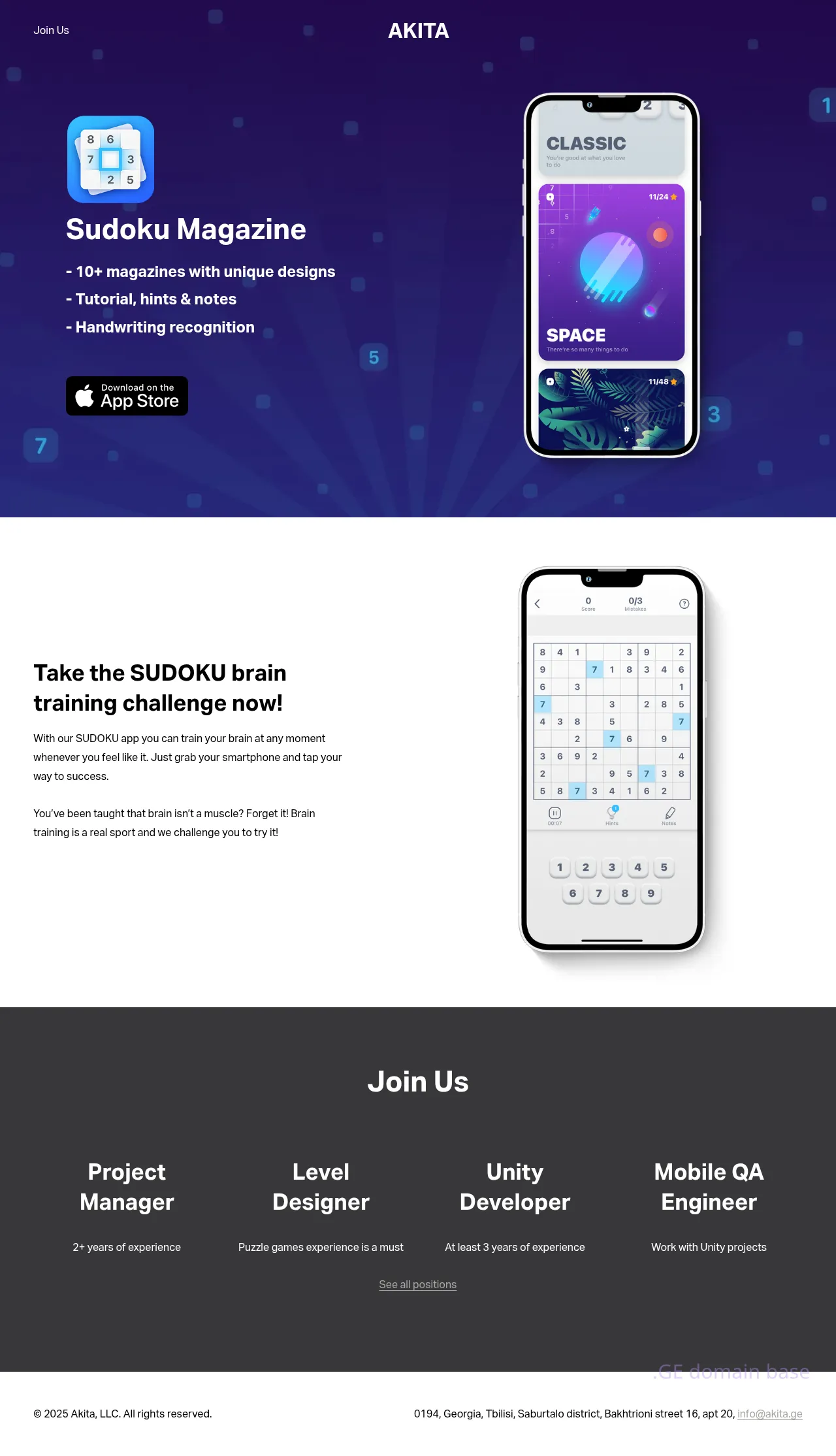 Screenshot of the site akita.ge