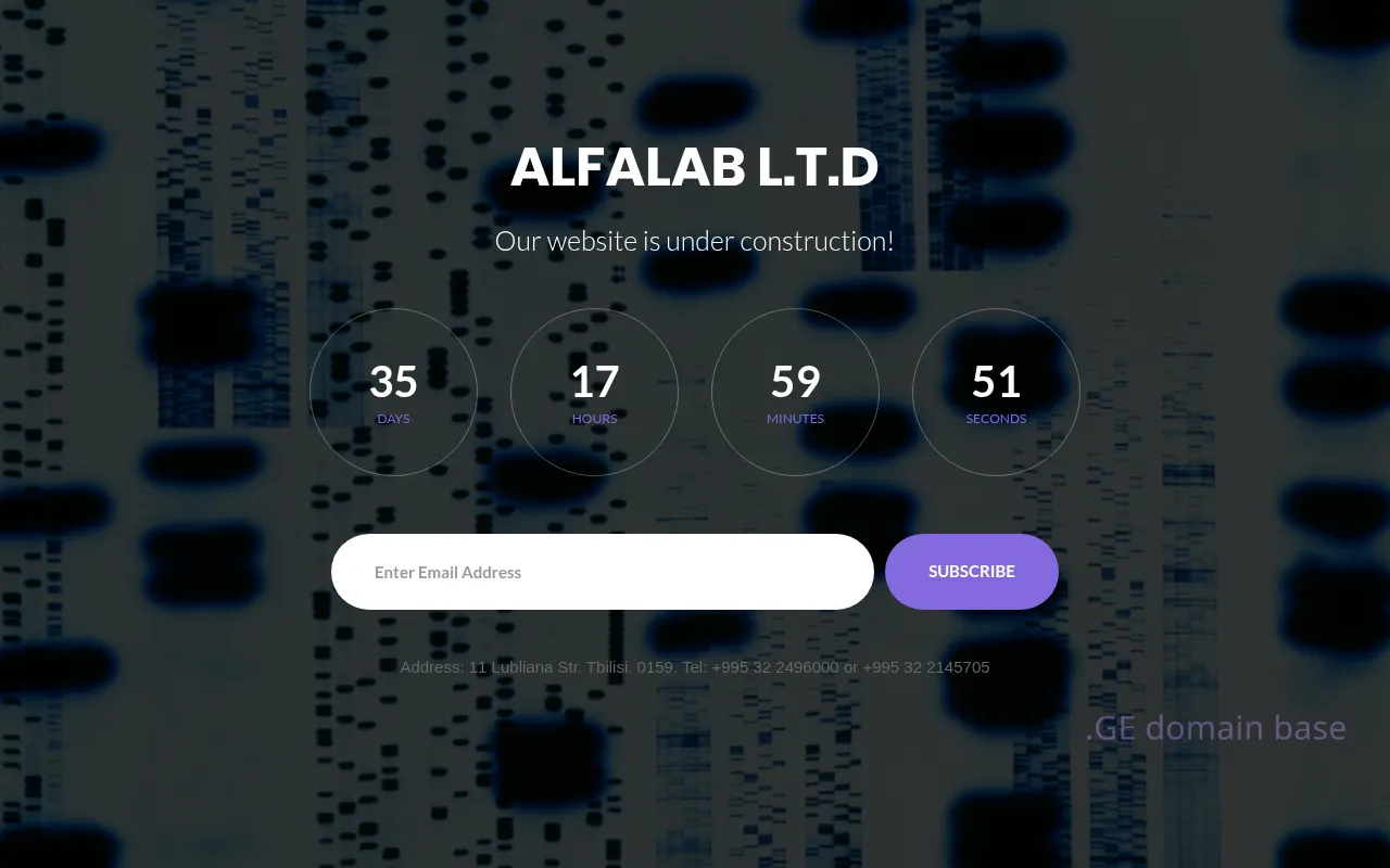 Screenshot of the site alfalab.ge