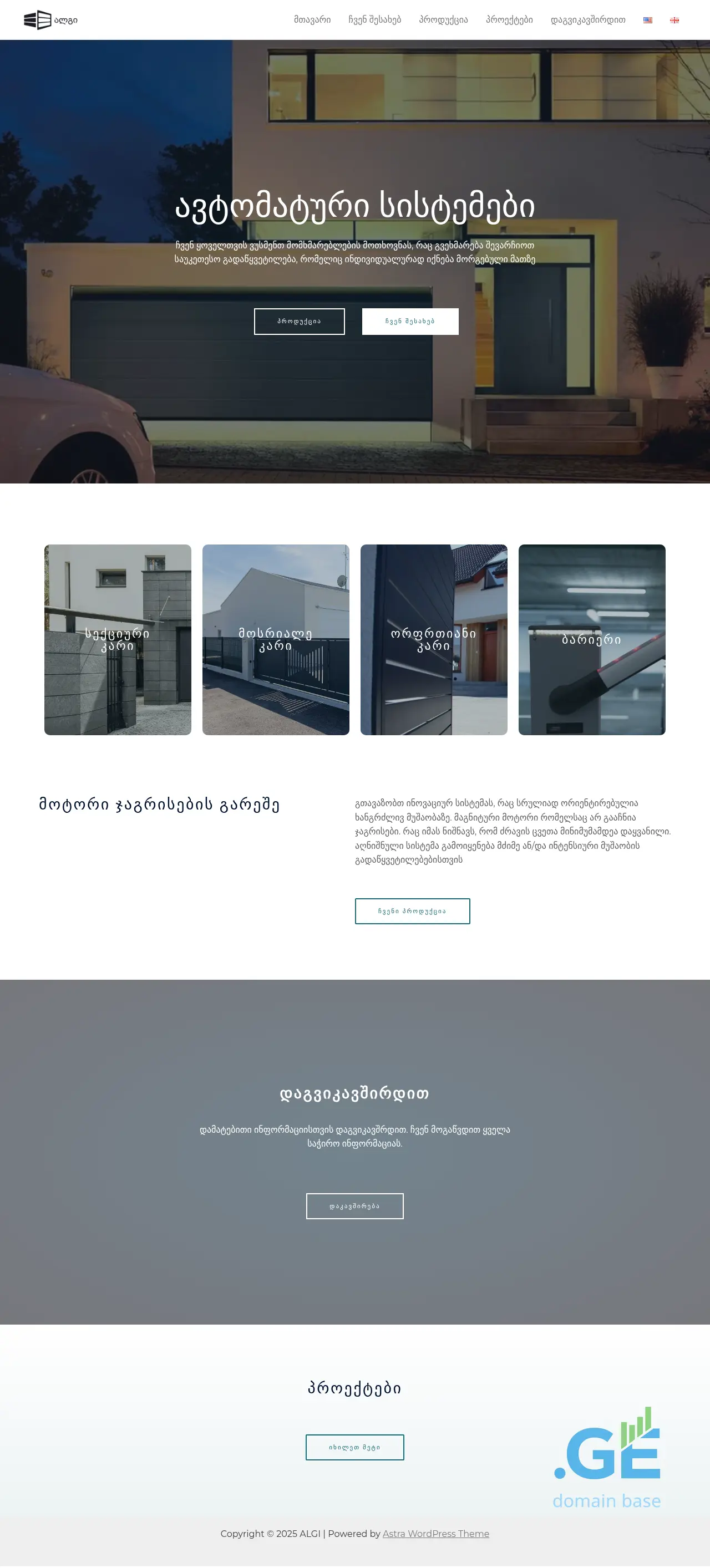Screenshot of the site algi.ge