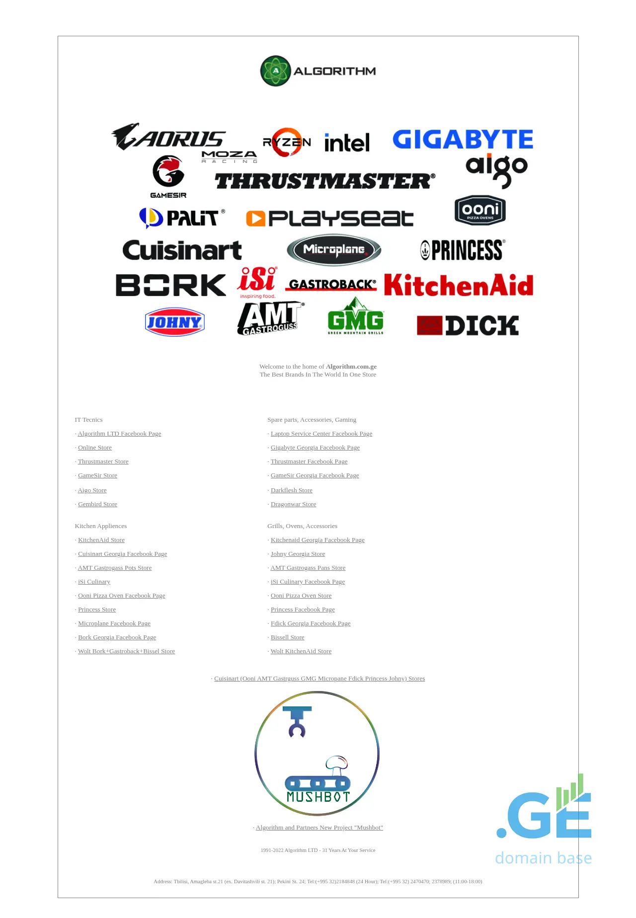 Screenshot of the site algorithm.com.ge