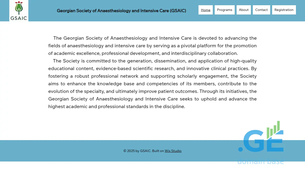 Screenshot of the site anesthesia.ge