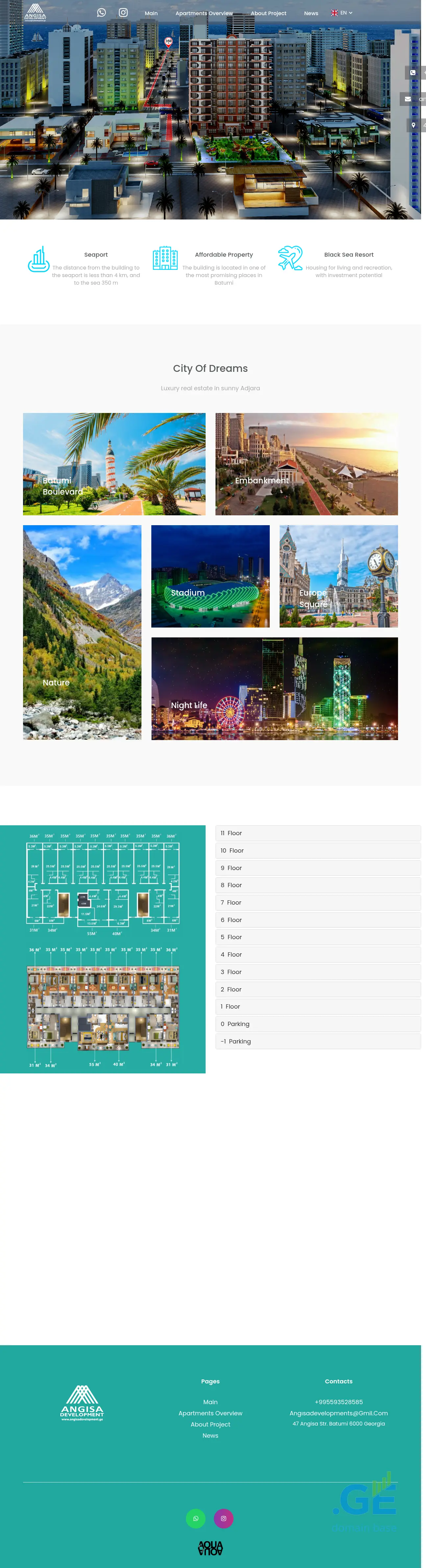 Screenshot of the site angisadevelopment.ge