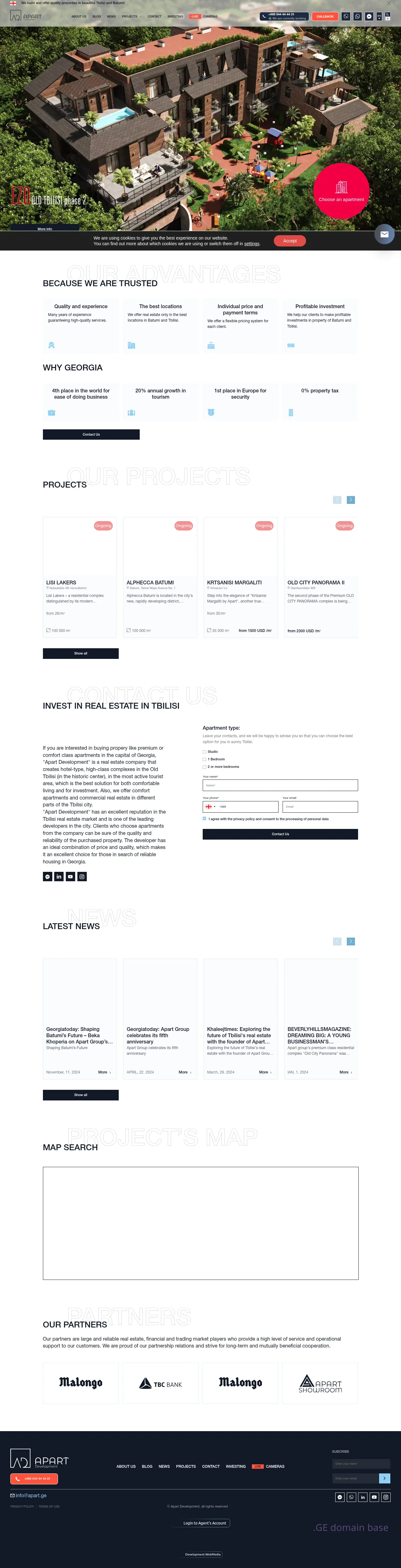 Screenshot of the site apart.ge