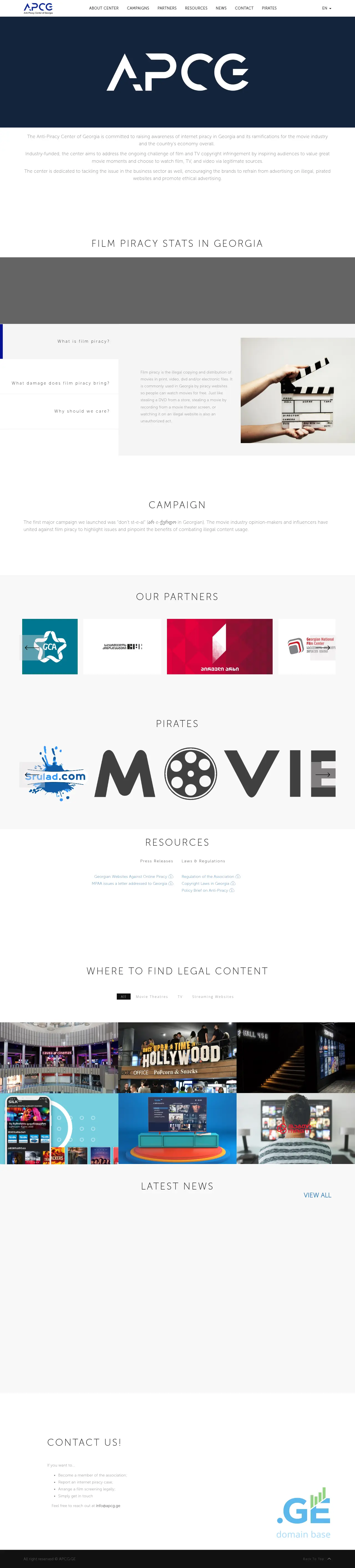 Screenshot of the site apcg.ge