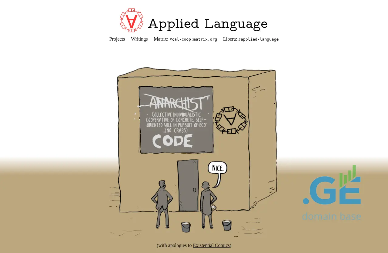 Screenshot of the site applied-langua.ge