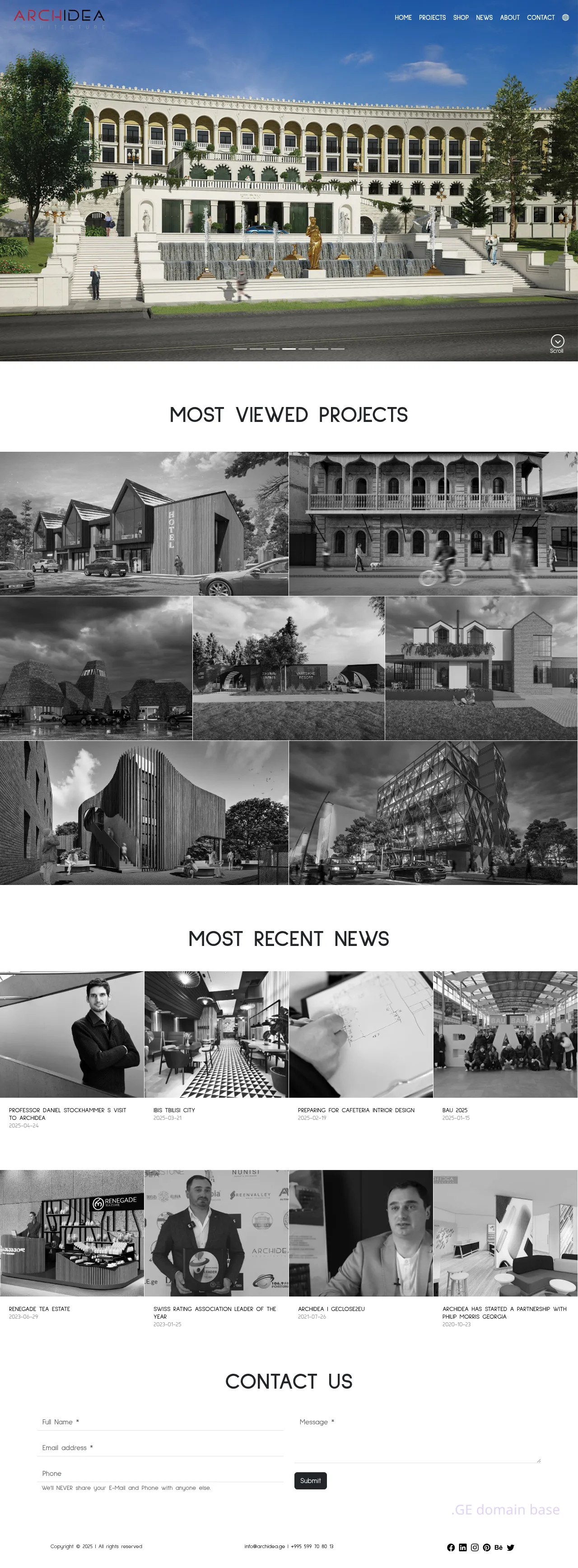 Screenshot of the site archidea.ge