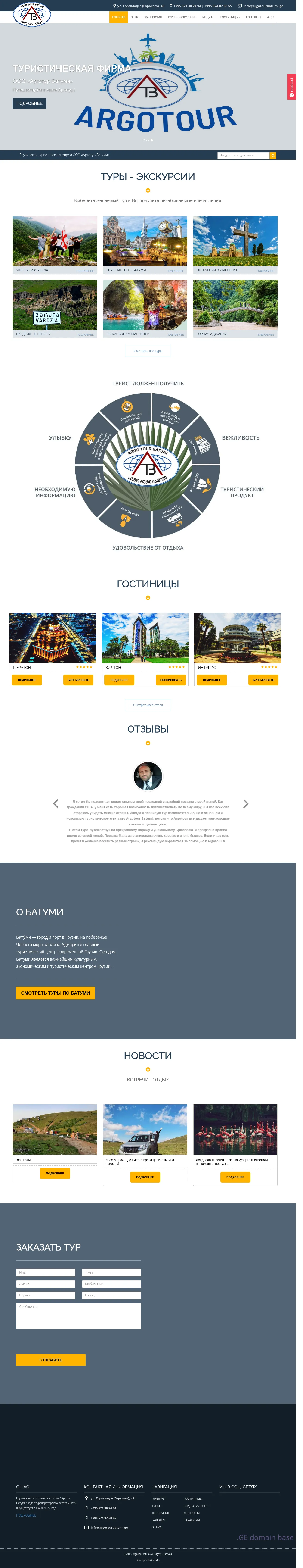 Screenshot of the site argotourbatumi.ge
