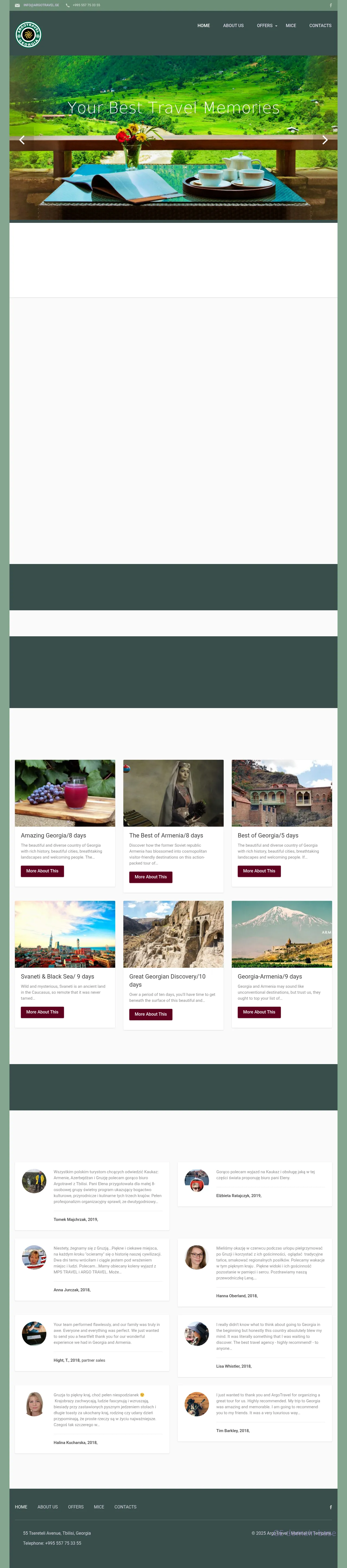 Screenshot of the site argotravel.ge