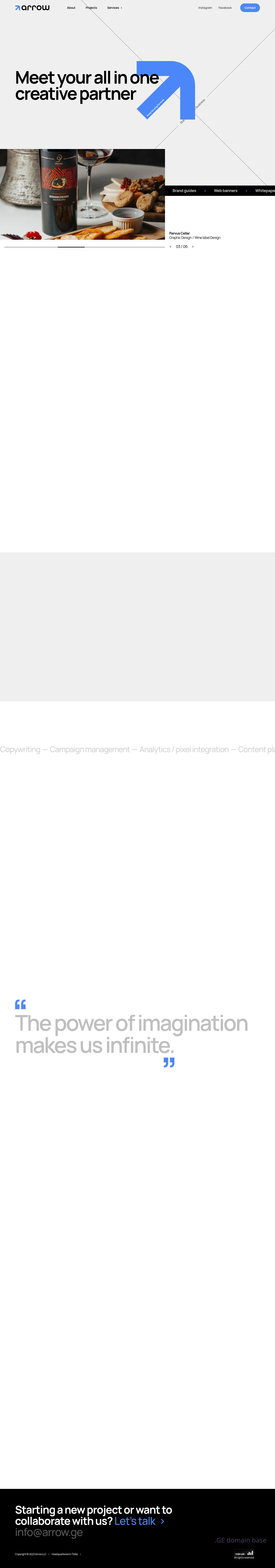 Screenshot of the site arrow.ge