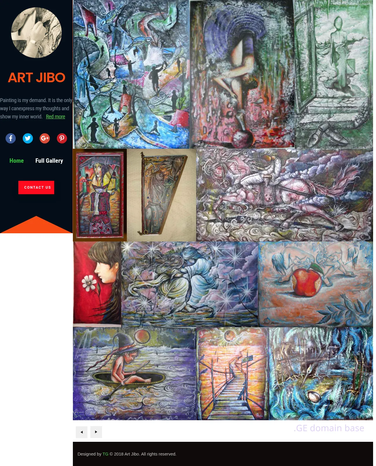 Screenshot of the site artjibo.ge
