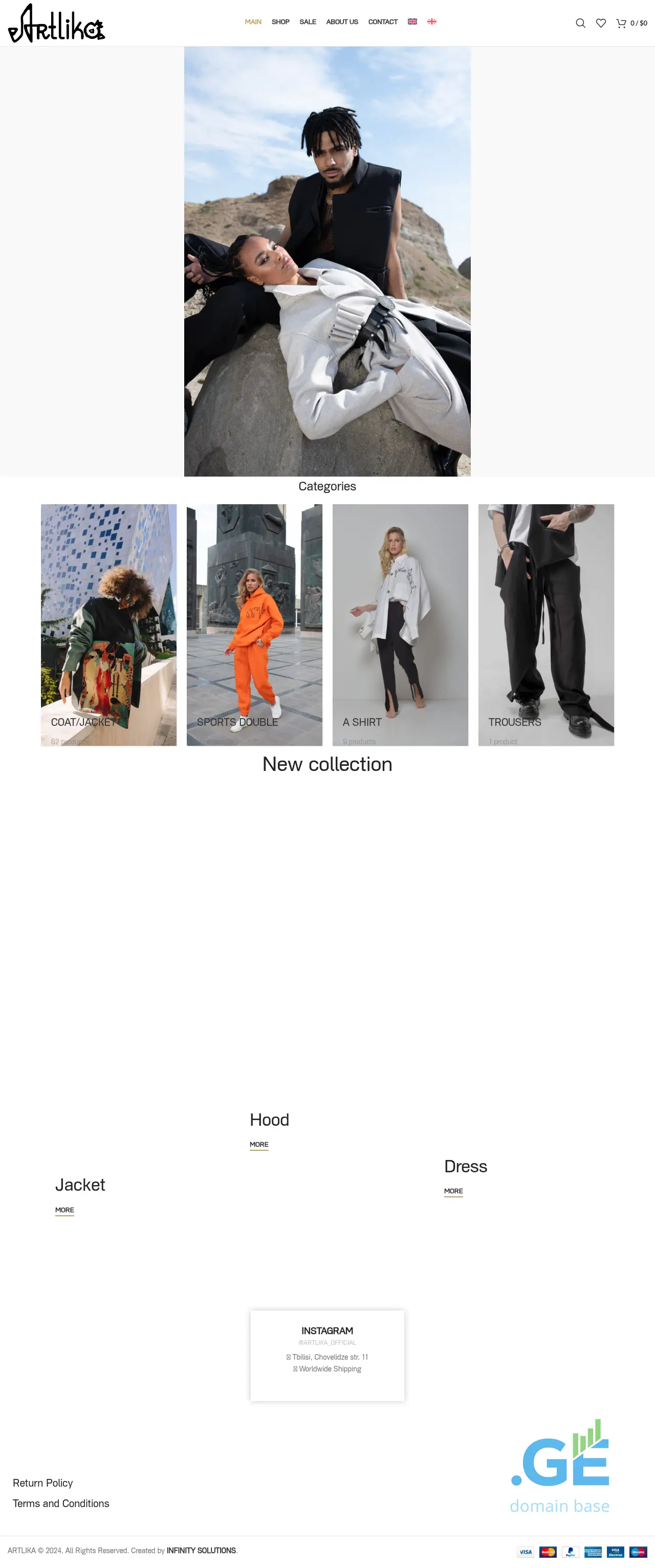 Screenshot of the site artlika.ge