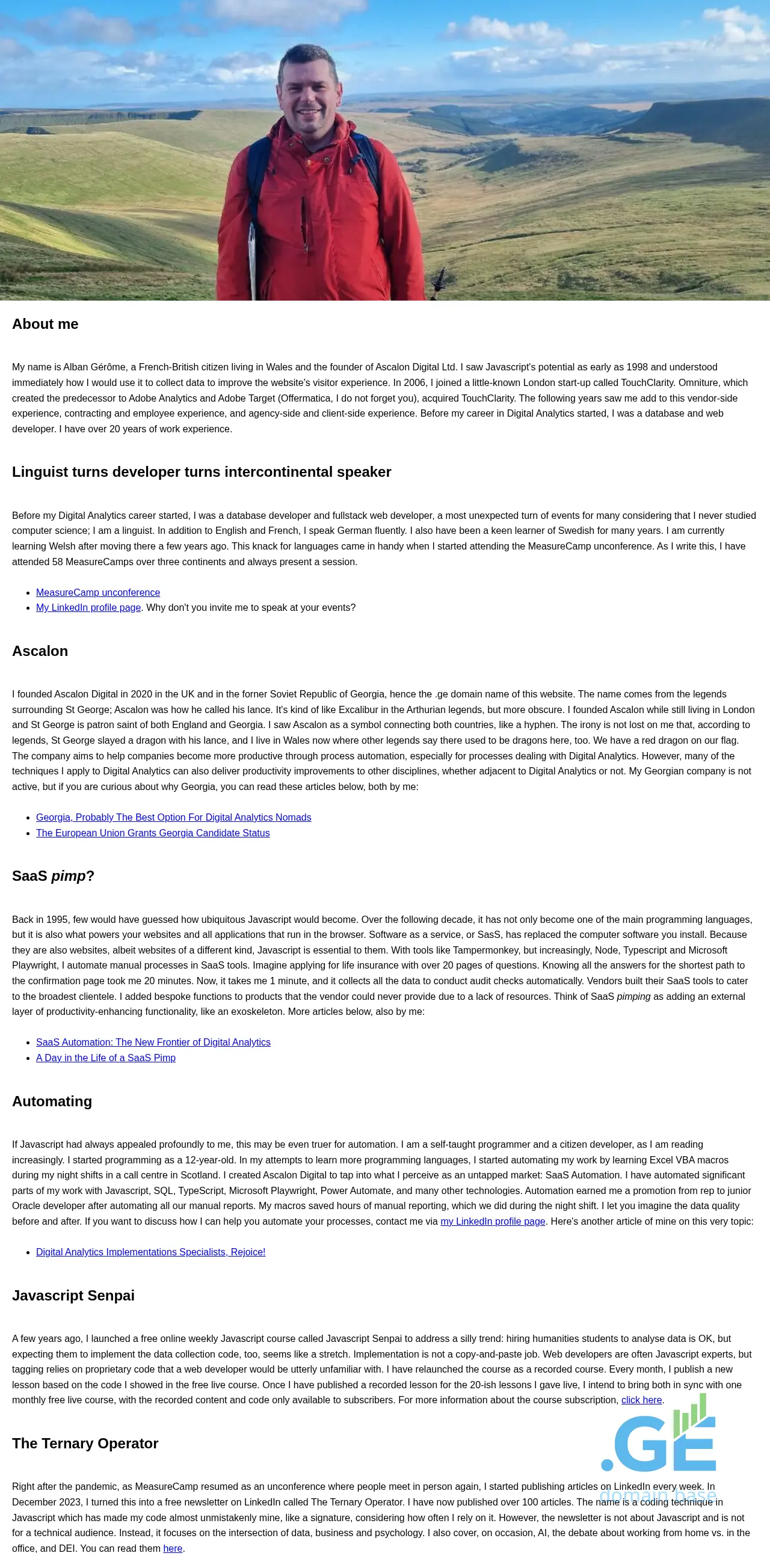 Screenshot of the site ascalon.ge