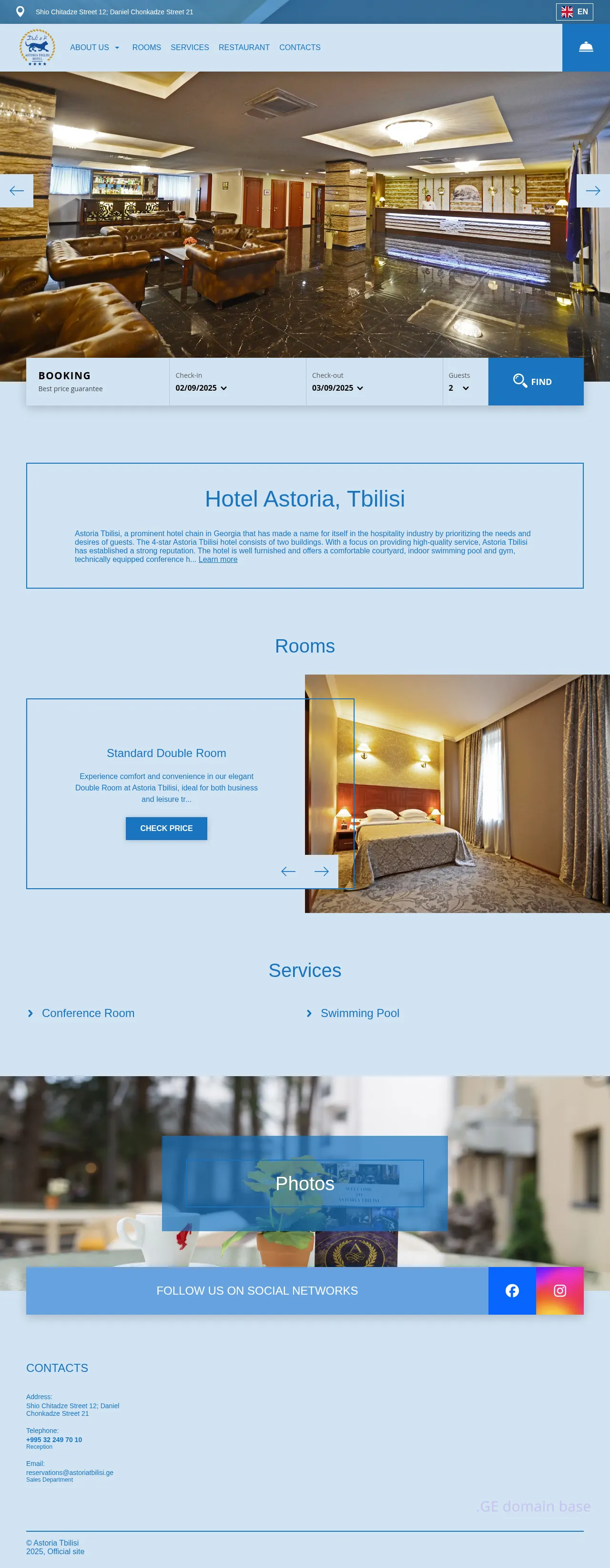 Screenshot of the site astoriatbilisi.ge