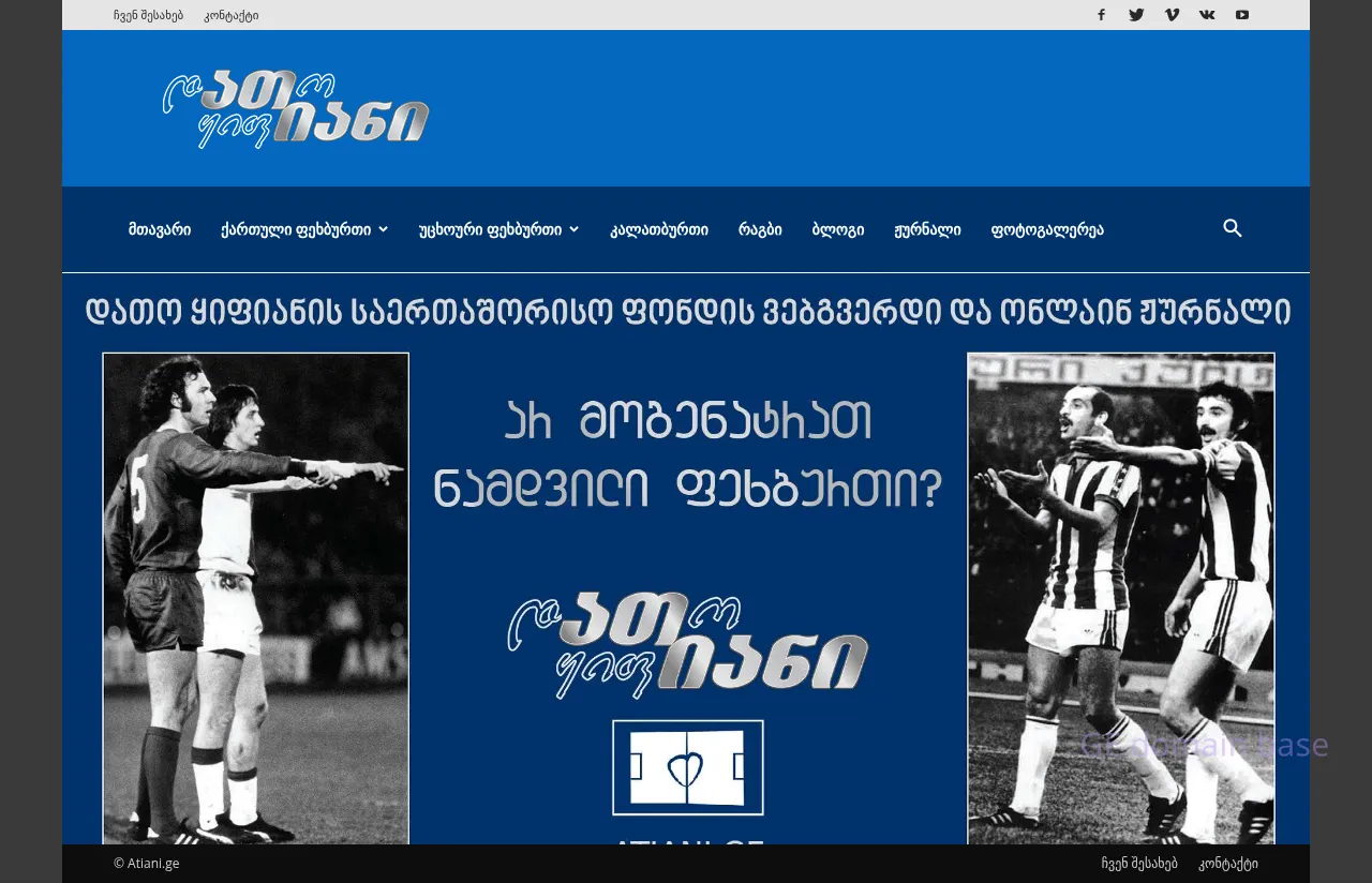 Screenshot of the site atiani.ge