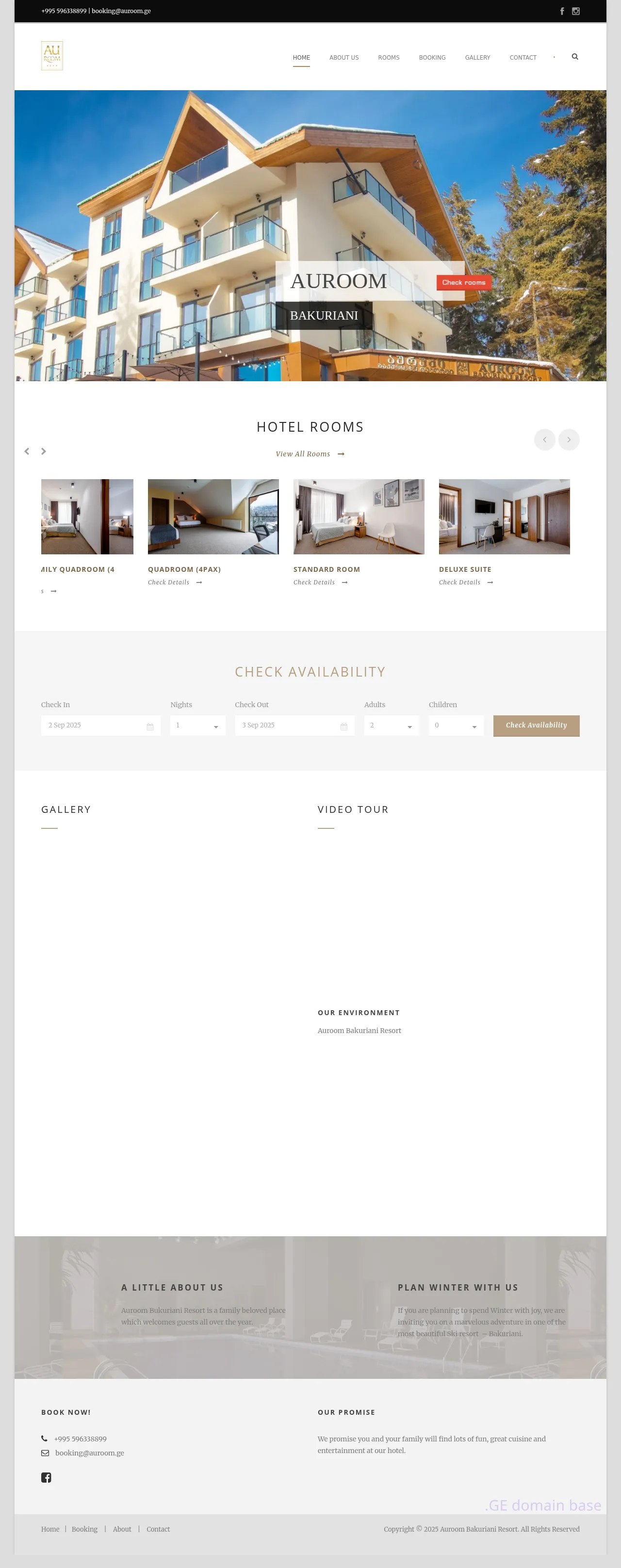Screenshot of the site auroom.ge