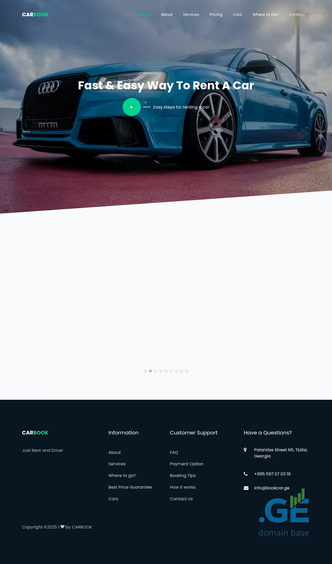 Screenshot of the site autorentals.ge