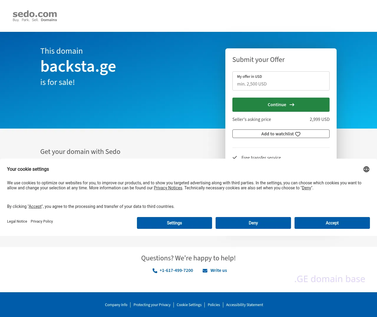 Screenshot of the site backsta.ge