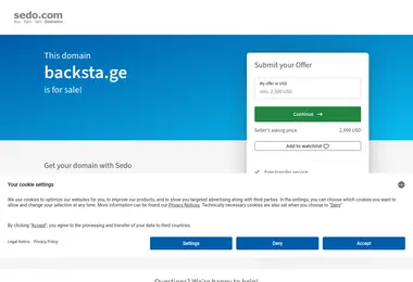 Screenshot of backsta.ge