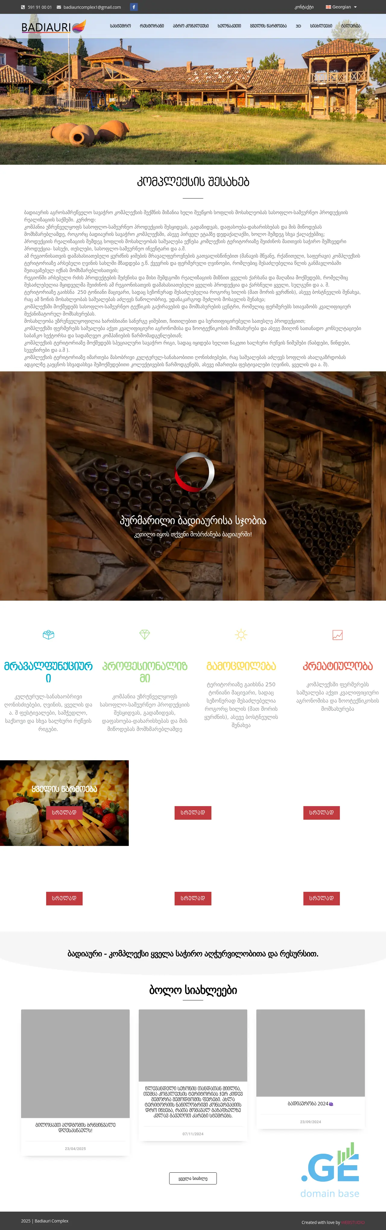Screenshot of the site badiauri.ge
