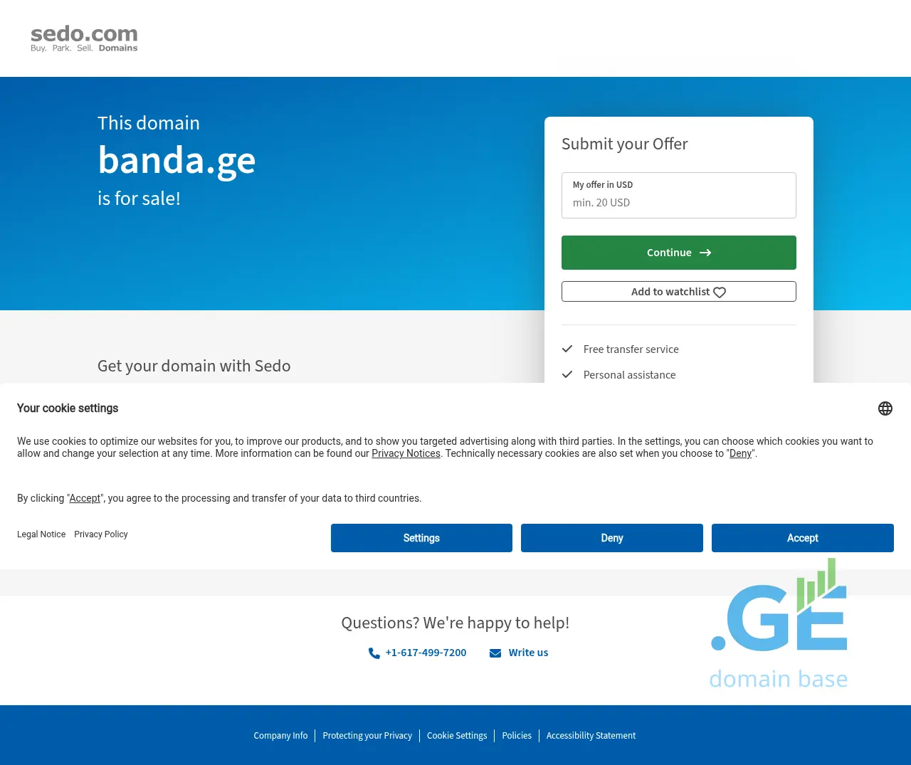 Screenshot of the site banda.ge