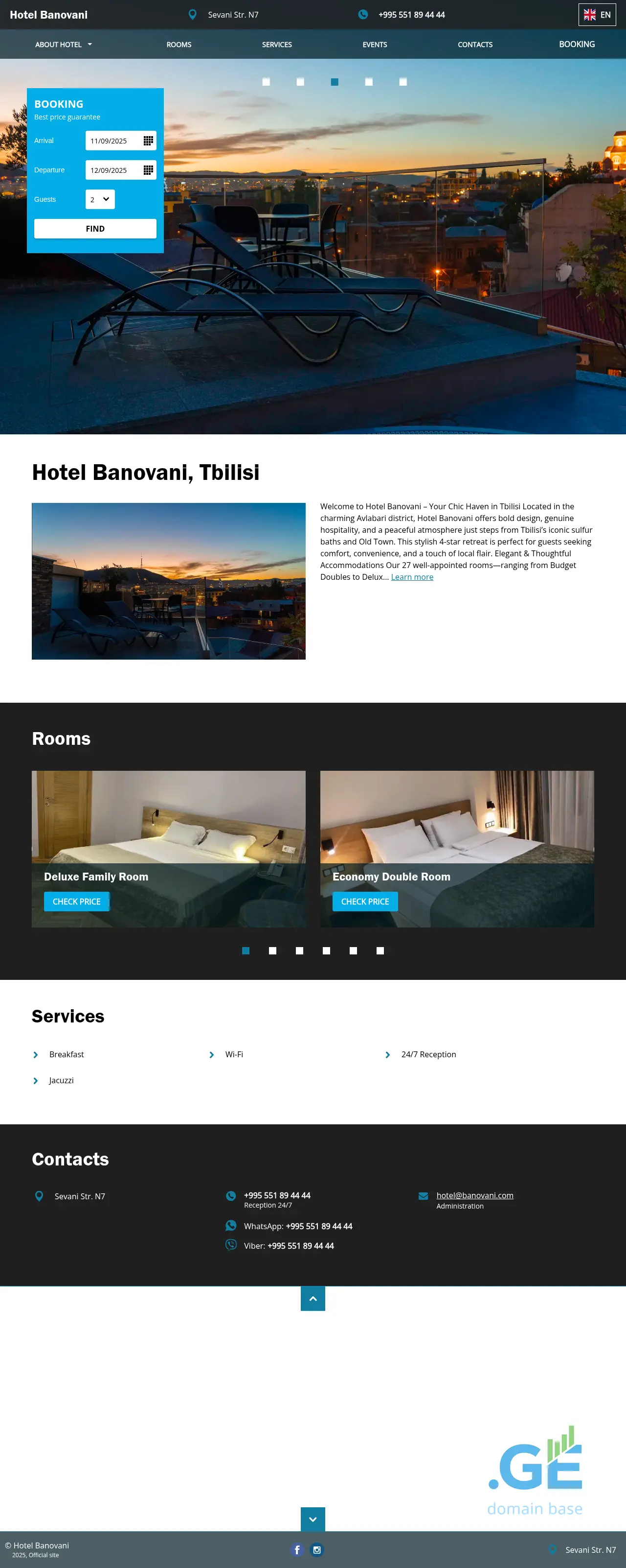 Screenshot of the site banovani.ge
