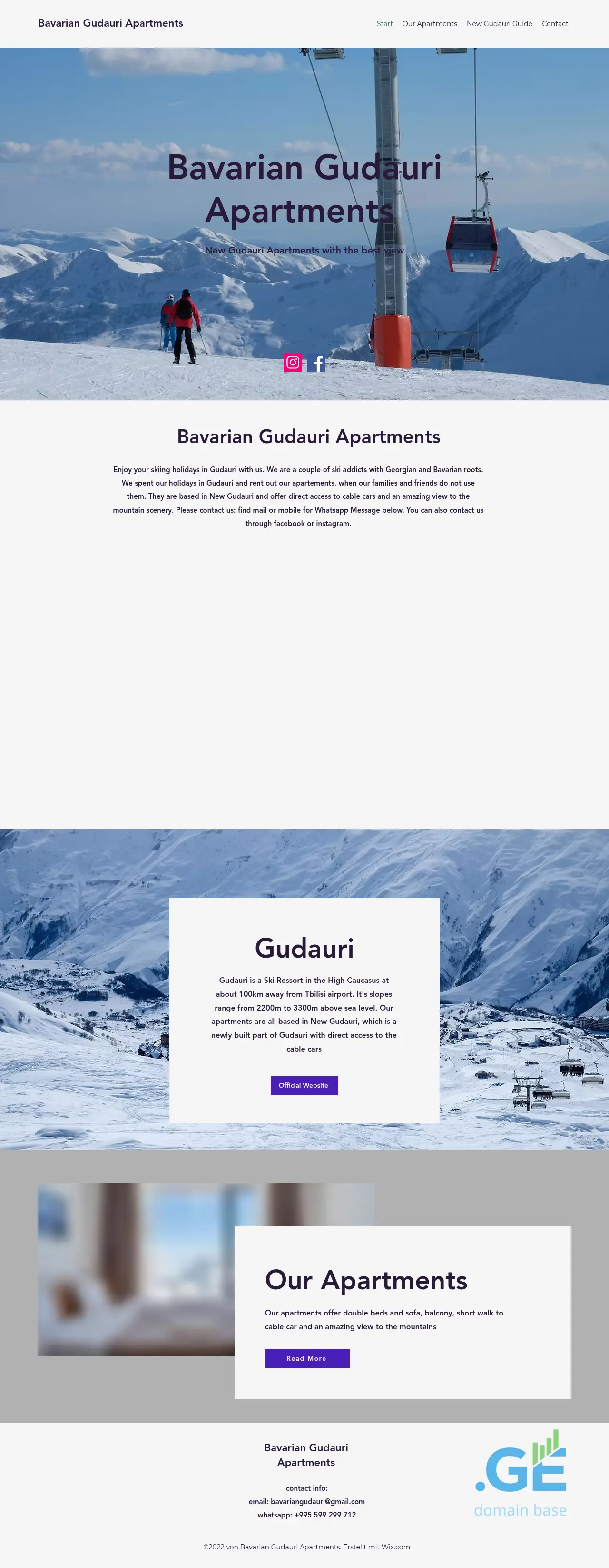 Screenshot of the site bavarian-gudauri.ge