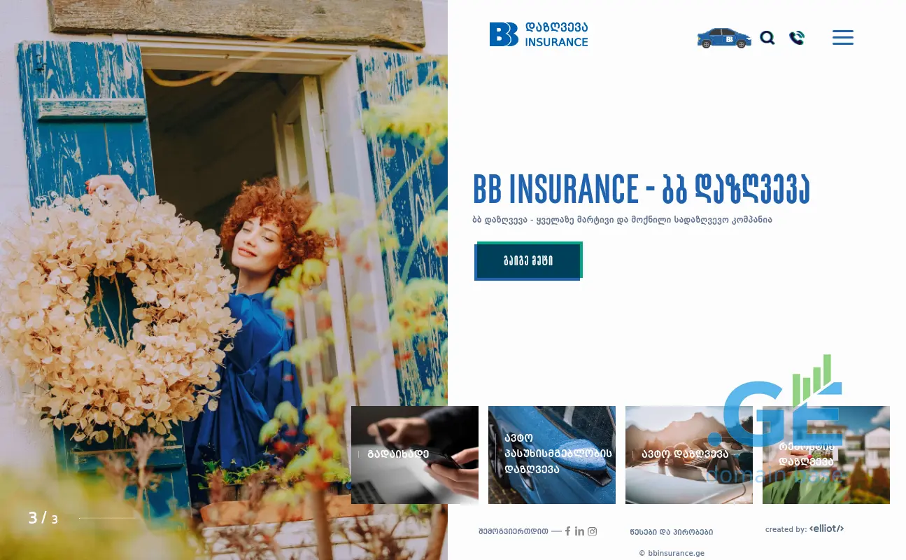 Screenshot of the site bbinsurance.ge