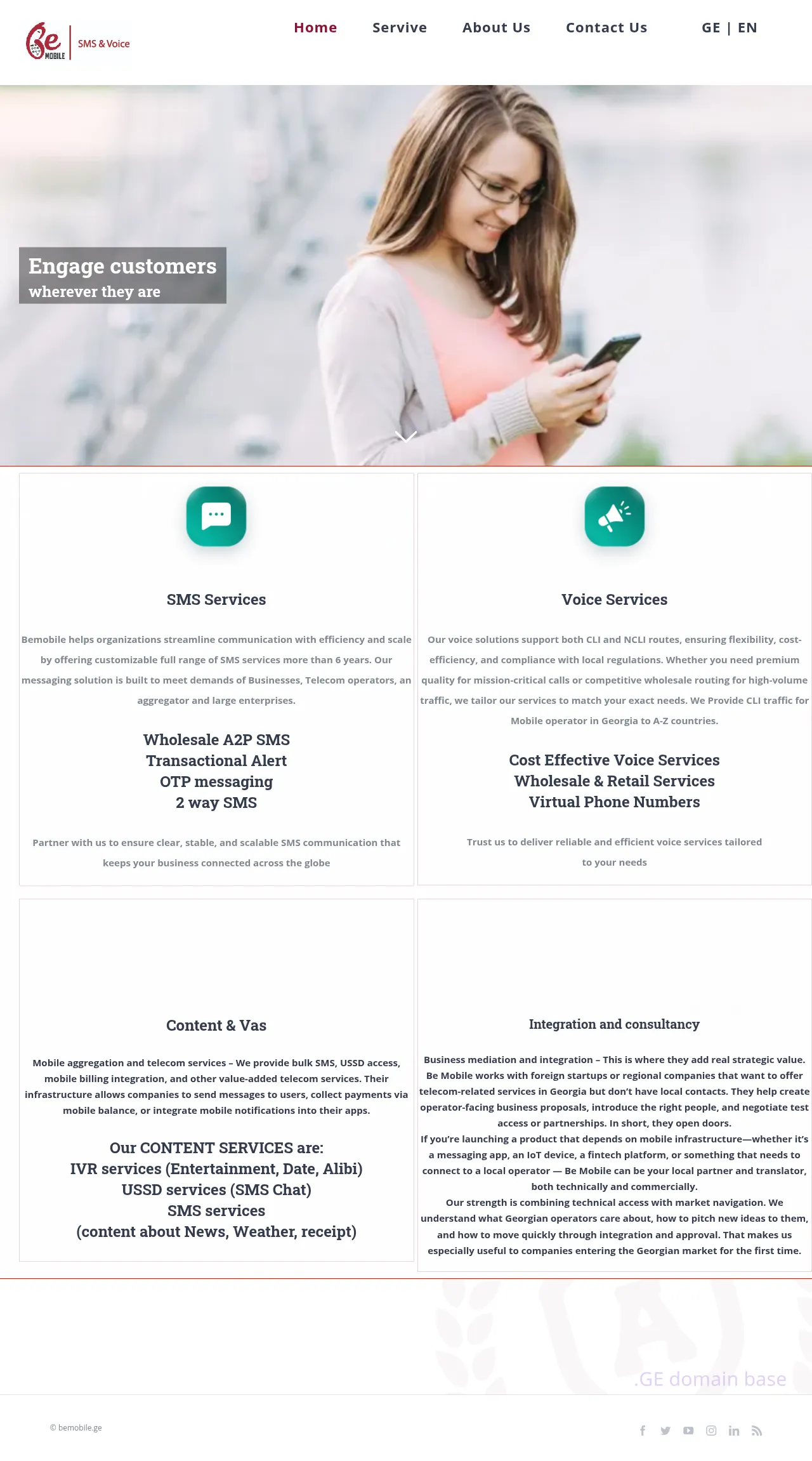 Screenshot of the site bemobile.ge
