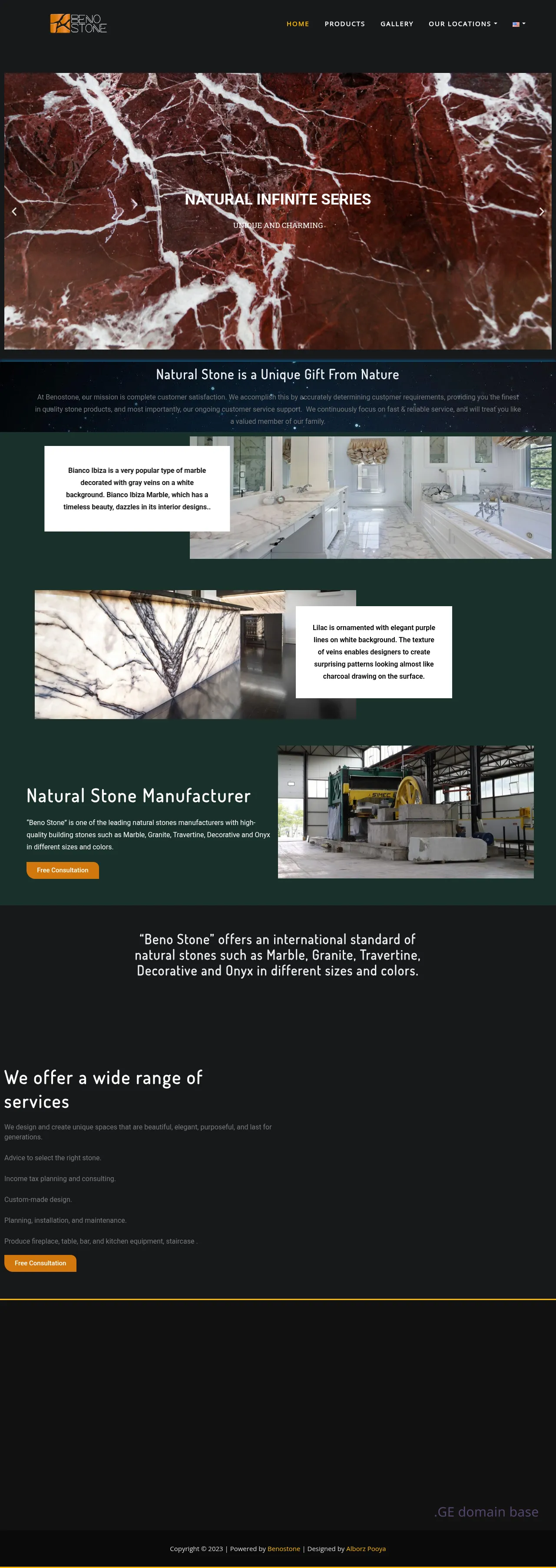 Screenshot of the site benostone.ge