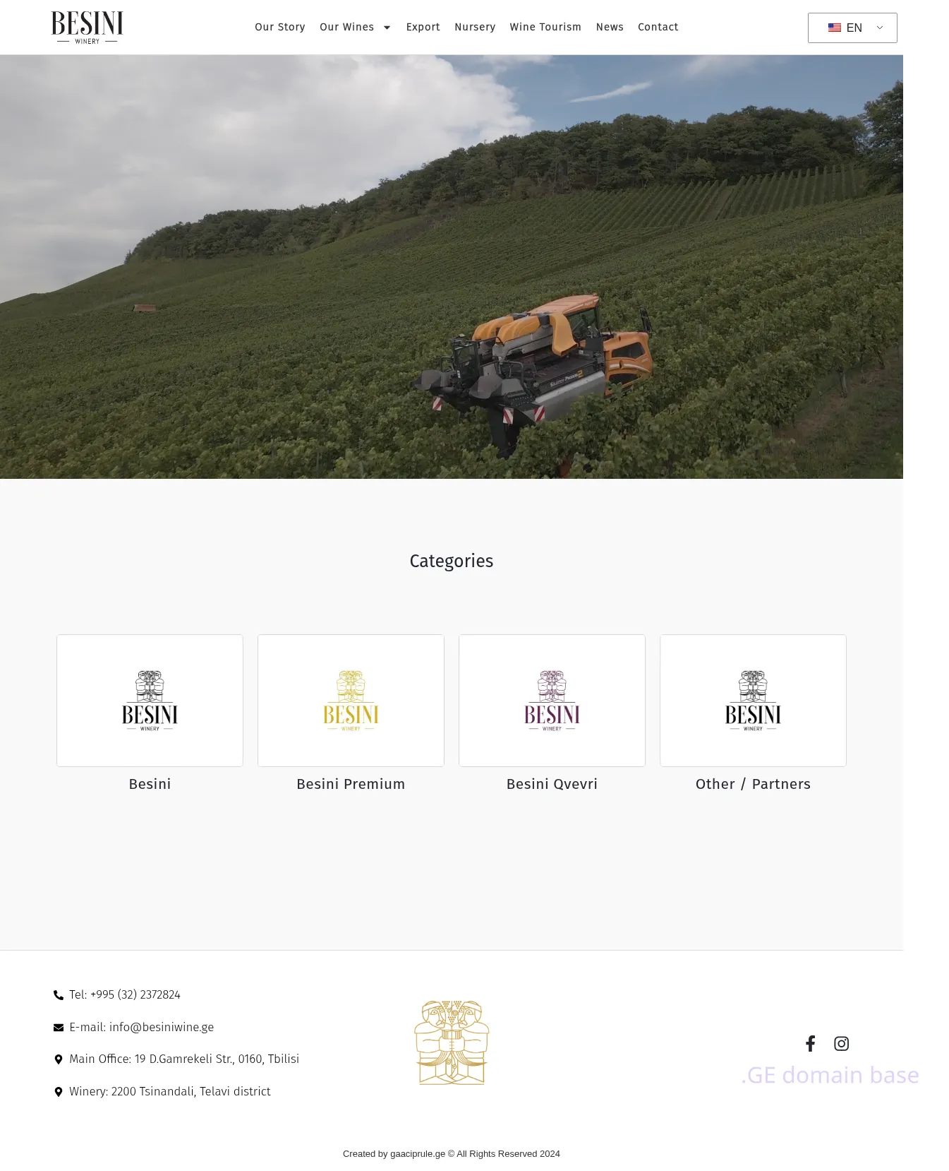 Screenshot of the site besiniwine.ge