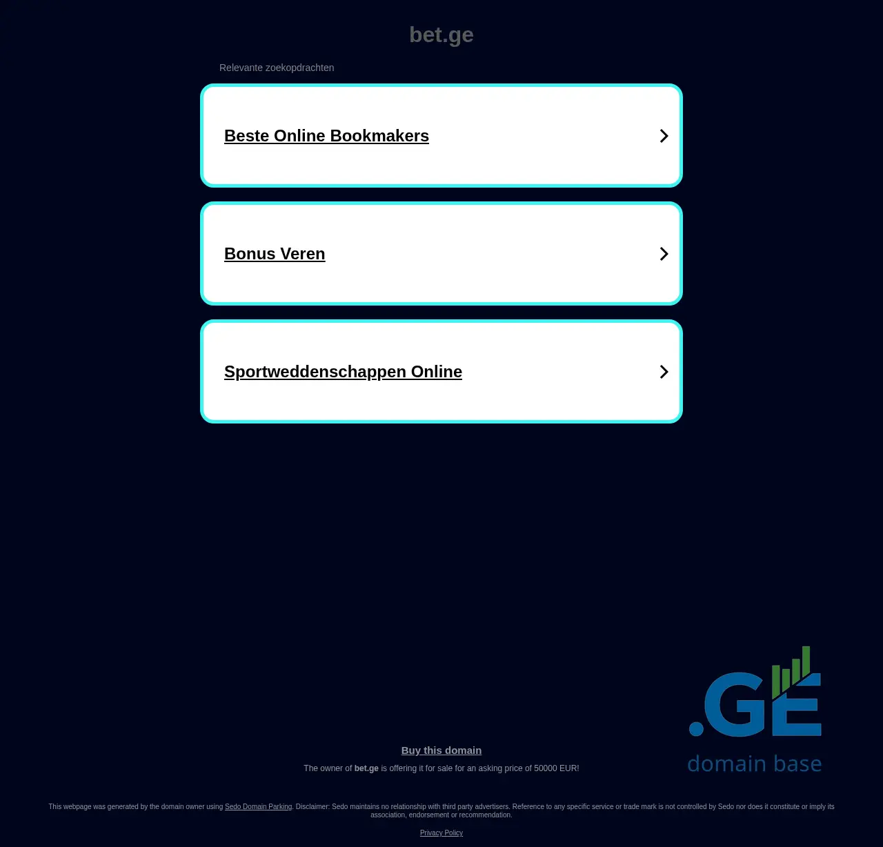 Screenshot of the site bet.ge