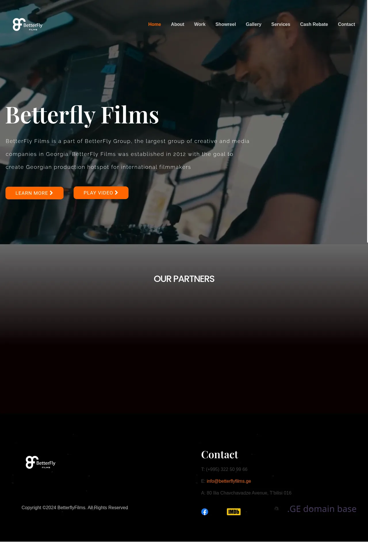 Screenshot of the site betterflyfilms.ge