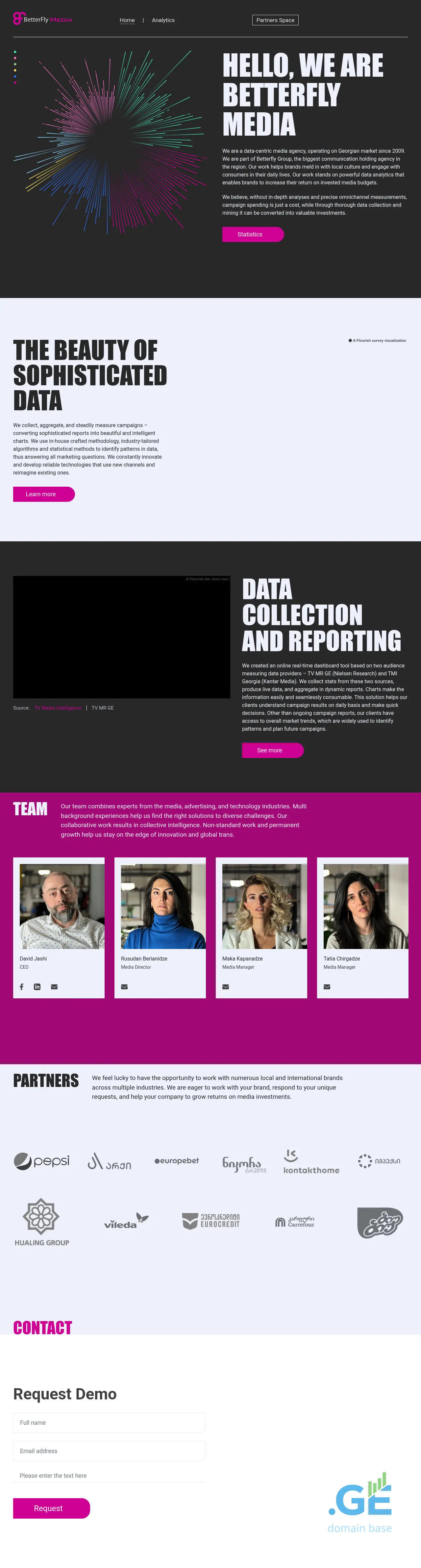 Screenshot of the site betterflymedia.ge